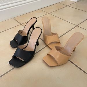 Forever 21 heels black and nude